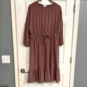 Dainty Jewells Pink Peplum Sundress with Dolman Sleeves